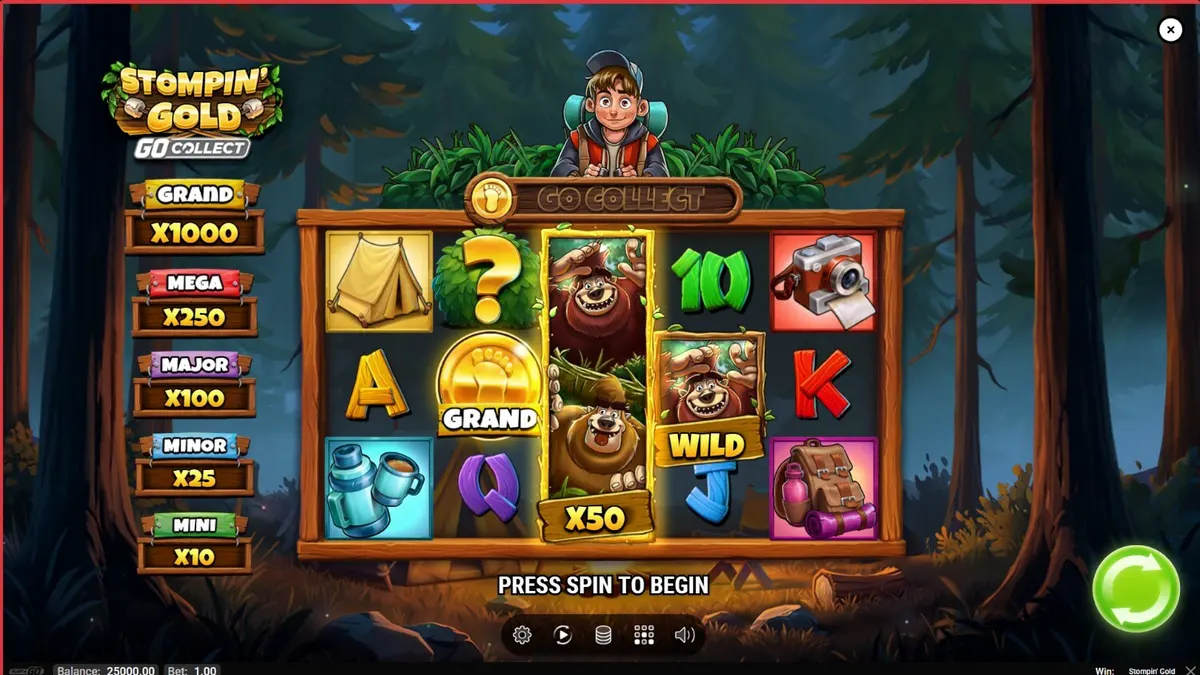 Visual karakter yeti Biggie dan Boogie dalam slot Stompin’ Gold GO Collect