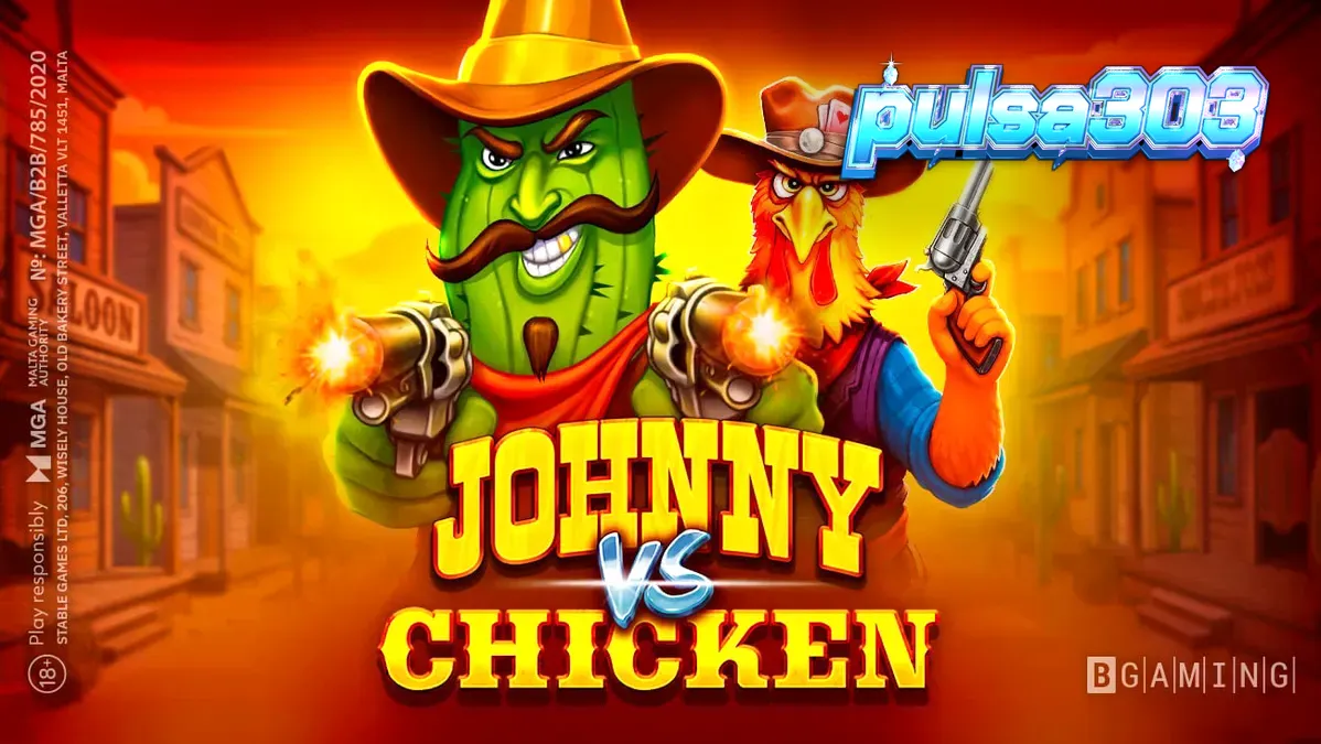 Tampilan visual slot Johnny vs Chicken dengan tema Wild West